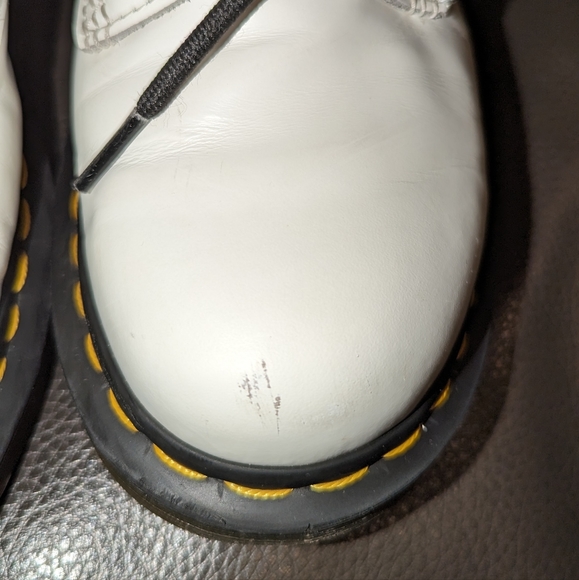 Dr. Martens 1460 White Smooth Leather Women's Lace Up Boots - Picture 6 of 8